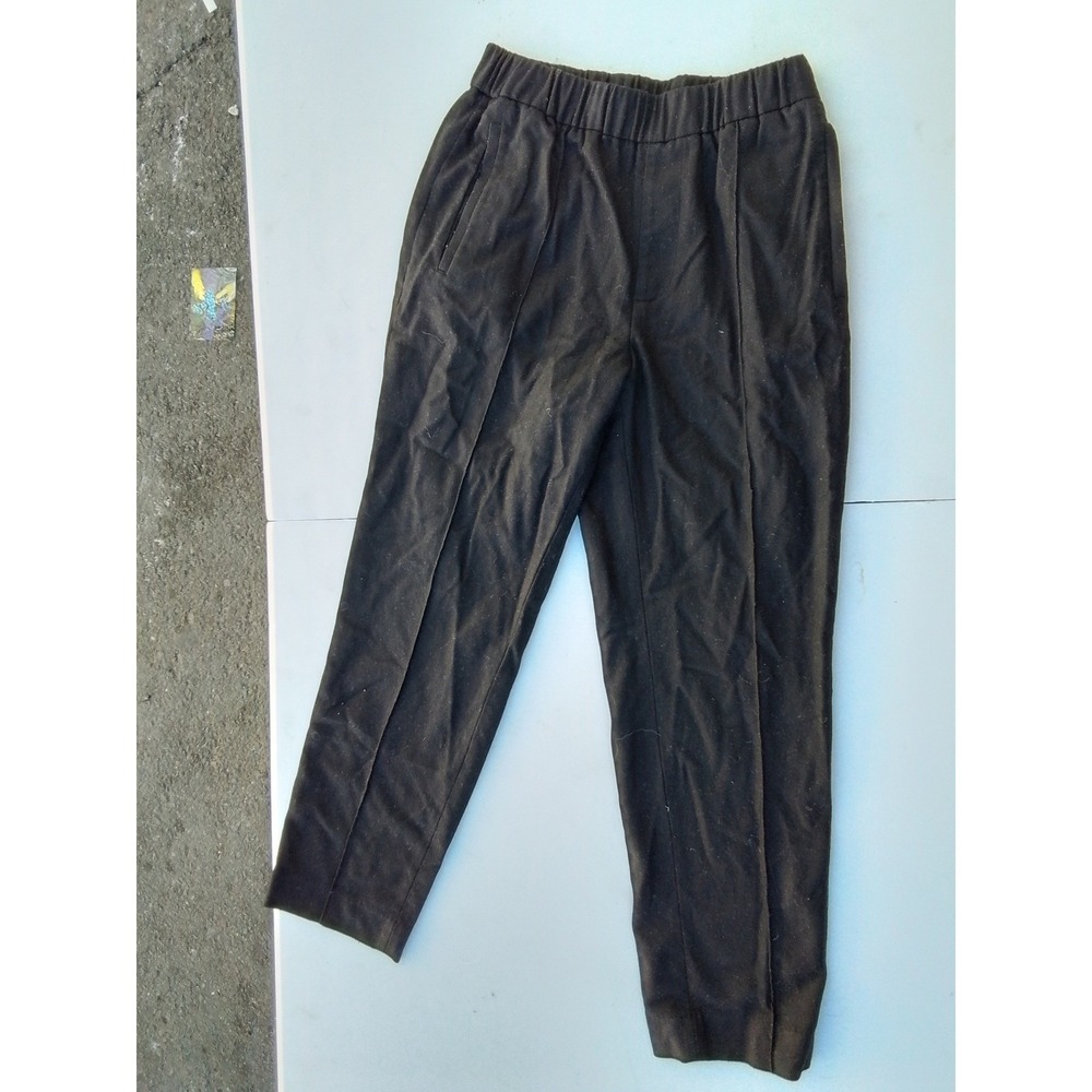 COS Mens Navy Blue Wool Blend Elastic Waist Trousers Size 30R Pintuck Pants
